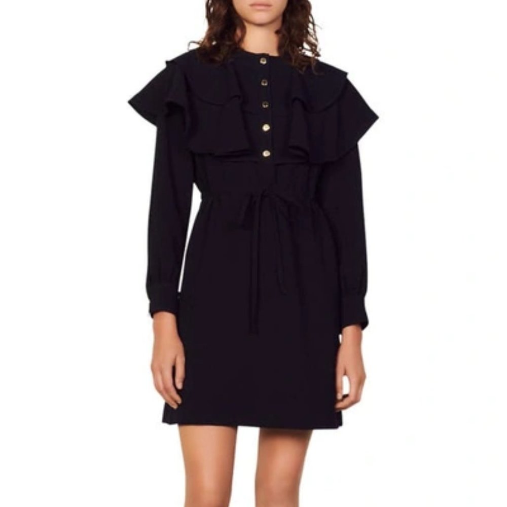 Sandro Wendy Ruffled Tie Front Minidress